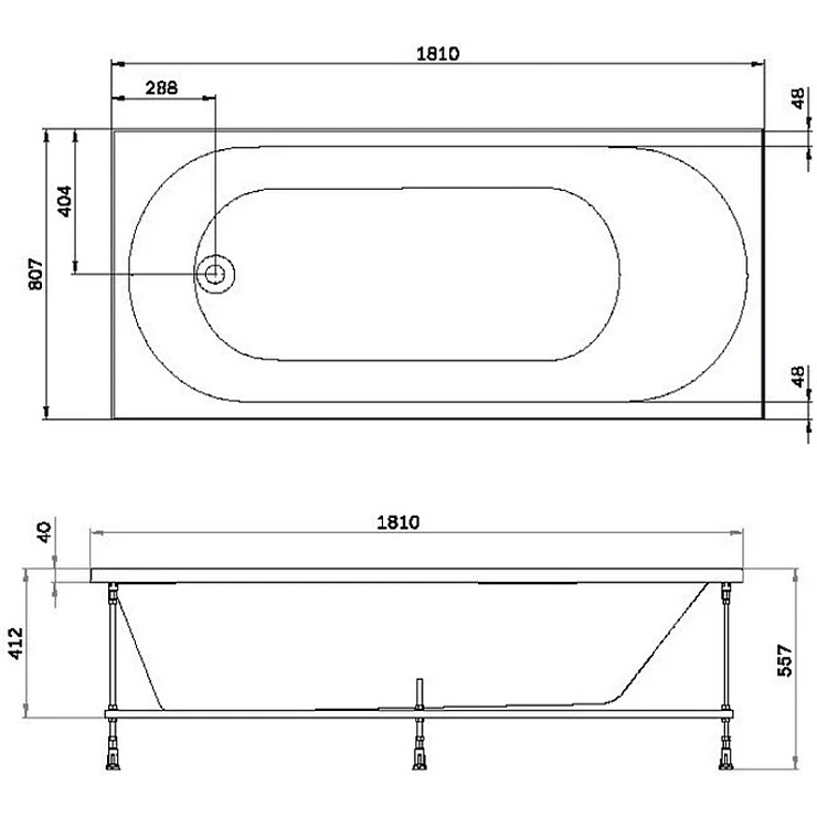 Акриловая ванна AM.PM X-Joy 180х80 W94A-180-080W-A белая глянцевая