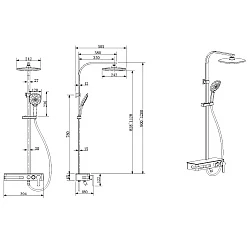Душевая стойка Bravat Meissen F6277312CP-A-ENG хром