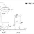 Бачок для унитаза Aquanet Cetus-C2 BL-102N-TPT