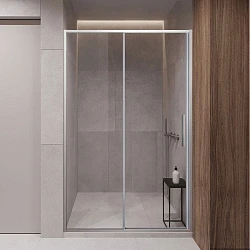 Душевая дверь в нишу Vincea Slim-U 140см VDS-2SU140CL профиль хром, стекло прозрачное