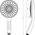 Душевая лейка Lemark LM0814C пластик, хром