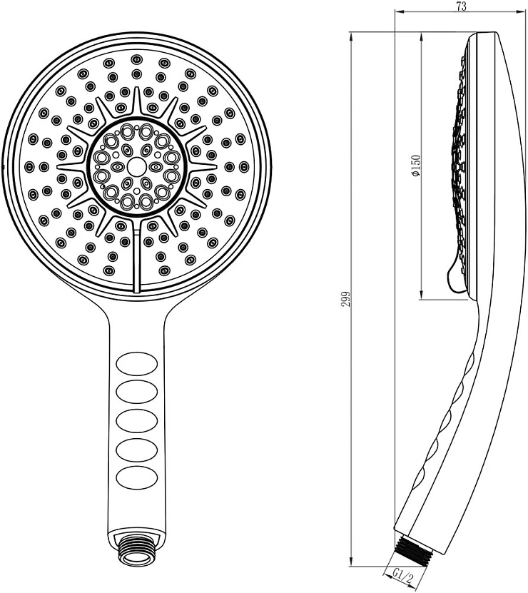 Душевая лейка Lemark LM0814C пластик, хром