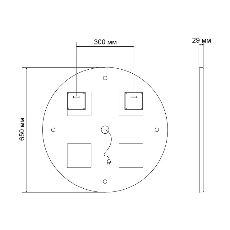 Зеркало LED Vincea VLM-2G650 D650