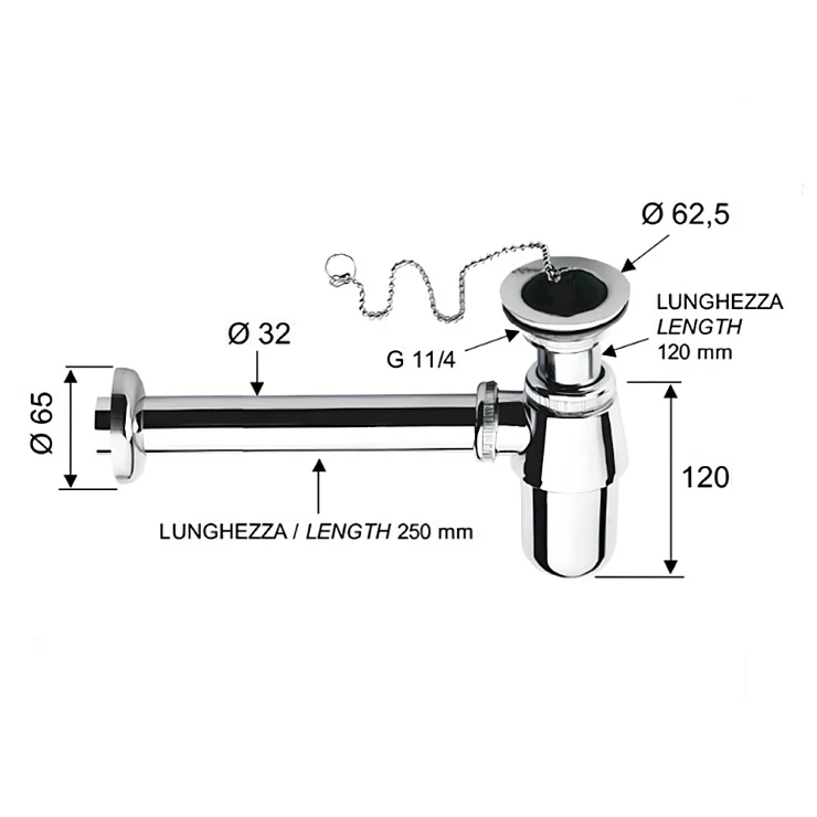 Сифон Remer RR 973 Z Хром