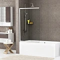 Шторка на ванну Wasserkraft Main 80x140см 41S02-80 WasserSchutz профиль хром, стекло прозрачное