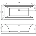 Акриловая ванна BERGES TARI 180x80 050029 белая глянцевая