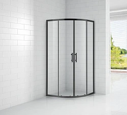 Душевой уголок Cezares Eco 90x90см ECO-O-R-2-90-C-NERO профиль черный, стекло прозрачное