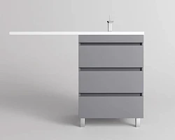 Тумба под раковину Style Line Даллас Леон 120 СС-00002449 серый матовый