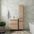 Тумба с раковиной Style Line Атлантика 60 напольная, ясень перламутр