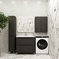 Тумба с раковиной Style Line Бергамо мини 90 напольная, антискрейч черный матовый