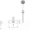 Смеситель для ванны с душем Bravat Drop F64898C-B хром