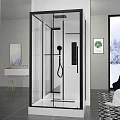 Душевая кабина Black & White Galaxy 115х90см G8028 8028000 профиль черный, стекло прозрачное