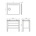 Тумба с раковиной Comforty Лондон 90-2 00004138841 белая глянцевая, с бежевой столешницей
