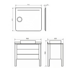 Тумба с раковиной Comforty Лондон 90-2 00004138841 белая глянцевая, с бежевой столешницей
