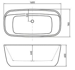 Акриловая ванна BelBagno 160×78×60 BB90-1600 белая глянцевая