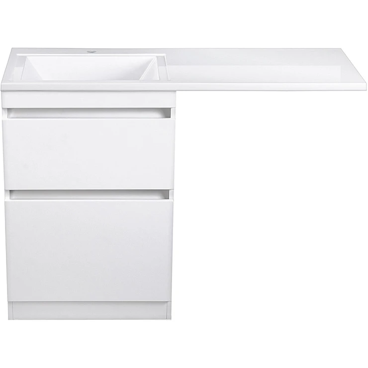 Тумба с раковиной Style Line Даллас 120 напольная, левая, белый глянец