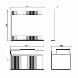 Тумба с раковиной Comforty Марсель 90 00-00013797CF белая, с черной столешницей