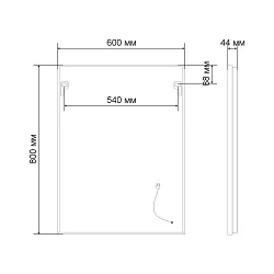 Зеркало LED Vincea VLM-2M600B 600x800