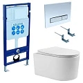 Комплект унитаз Set Aquatek Мия AQ2004-00 + инсталляция Aquatek Standard INS-0000012 4в1