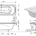 Ванна из искусственного камня Эстет Альфа 170x70 ФР-00006565 белая глянцевая