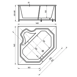 Акриловая ванна Aquatek Лира 150x150 см LIR150-0000032 белая глянцевая
