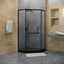 Душевой уголок RGW Hotel HO-084B 90x90см 350608499-14 профиль черный, стекло прозрачное