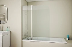 Шторка на ванну Bravat Alfa 110x135см BG110.5111A профиль хром, стекло прозрачное