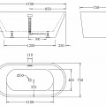 Акриловая ванна BelBagno 170х75х60 BB61-170 белая глянцевая