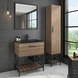 Зеркало Comforty Бредфорд 75 черный (2 КАРТОЧКА)
