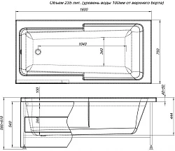 Акриловая ванна Aquanet Taurus 160x75 210292 белая глянцевая