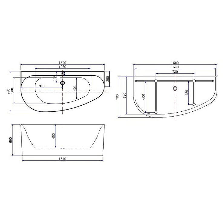 Акриловая ванна Allen Brau Priority 5 А 160x78 2.31005.21A белый матовый