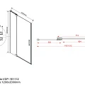 Душевая дверь в нишу Vincea Extra 110-120см VDP-1E1112CLB профиль черный, стекло прозрачное