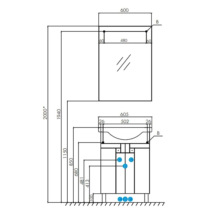 Зеркало Aquaton Фиджи 60 1A179502FG010