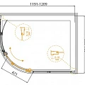 Душевой уголок Cezares Pratico 120x90см PRATICO-RH-1-120/90-P-Cr профиль хром, стекло рифленое