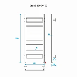 Полотенцесушитель электрический Energy GRAND P 100х40 см EETRGRANP1005000000 хром