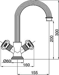 Смеситель для раковины Cezares Olimp OLIMP-LS2-03/24-M золото 24 карат
