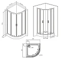 Душевой уголок AM.PM Gem 80x80см W90G-401-080BT профиль черный, стекло прозрачное