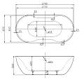 Акриловая ванна BelBagno 179,5x85,5x58 BB28 белая глянцевая
