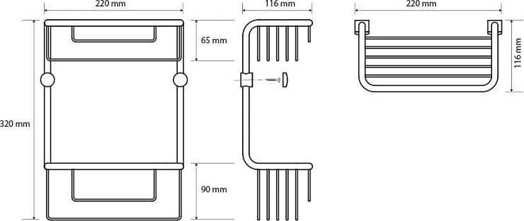 Полка Bemeta Cytro 146208182 2-ярусная, хром