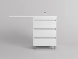 Тумба с раковиной Style Line Даллас ЛЕОН 120 напольная, правая, белый глянец