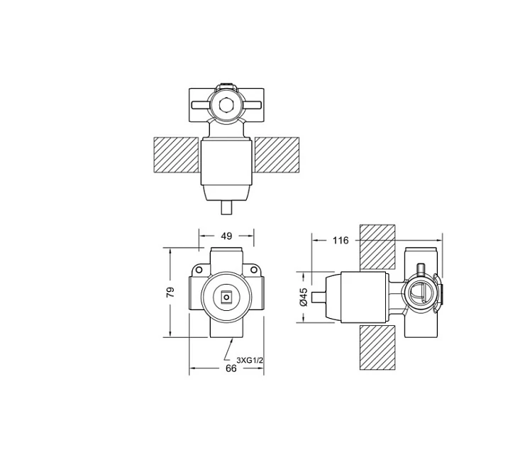 Скрытая часть Bravat Built-in D999BW-ENG