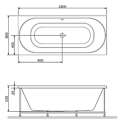 Экран AM.PM Bliss L 180x80 W53A-180-080W-PRB белый
