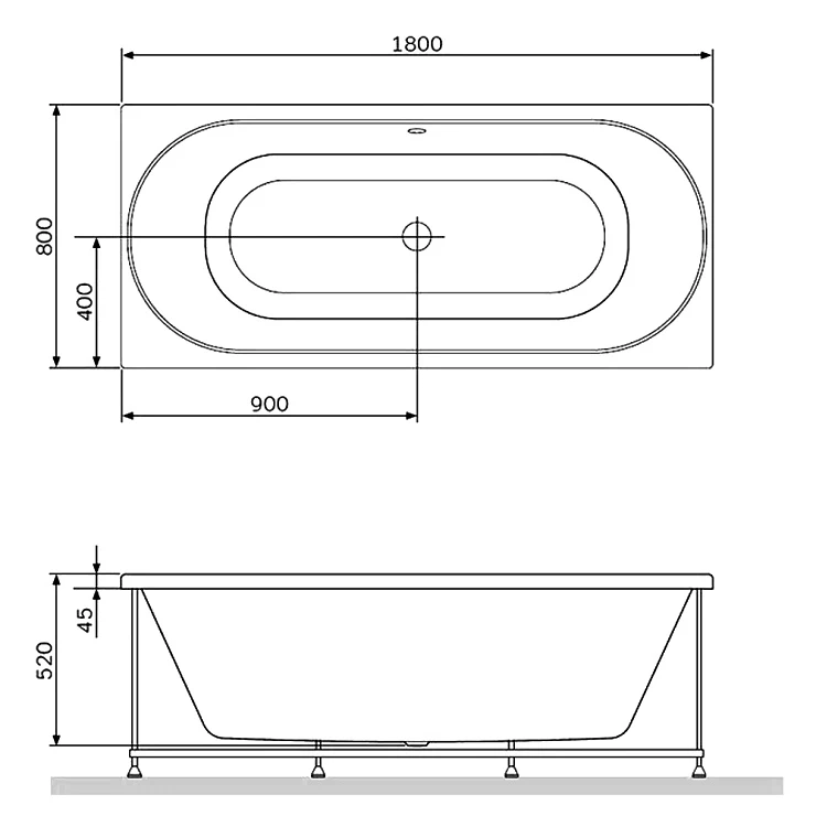 Экран AM.PM Bliss L 180x80 W53A-180-080W-PRB белый