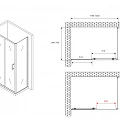 Душевой уголок ABBER Schwarzer Diamant 120x70см AG301205-S705 профиль хром, стекло прозрачное
