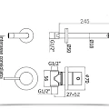 Смеситель для раковины Paffoni Light LIG007CR70 с внутренней частью, хром