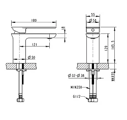 Смеситель для раковины Bravat Gina F165104C-ENG хром