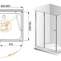 Душевой уголок Cezares Elena 120x100см ELENA-W-AH-1-120/100-C-Cr профиль хром, стекло прозрачное