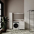 Тумба с раковиной Style Line Даллас ЛЕОН 120 напольная, правая, белый глянец