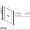 Душевая дверь в нишу Vincea Garda 200см VDS-1G2200CL профиль хром, стекло прозрачное