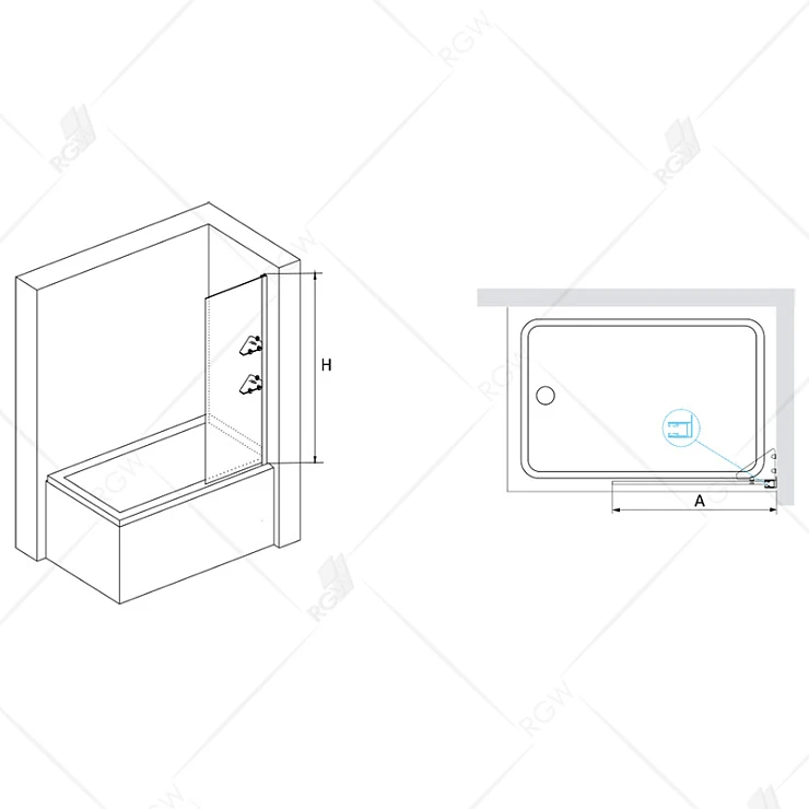 Шторка на ванну RGW Screens SC-53 80x150см 03115308-11 профиль хром, стекло прозрачное